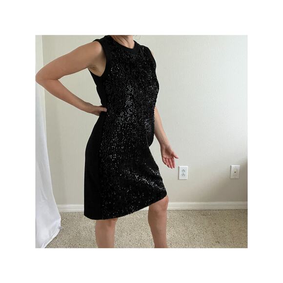 🖤 Sparkle & Sway – J. McLaughlin Sequin Little Black Dress - Picture 3 of 10